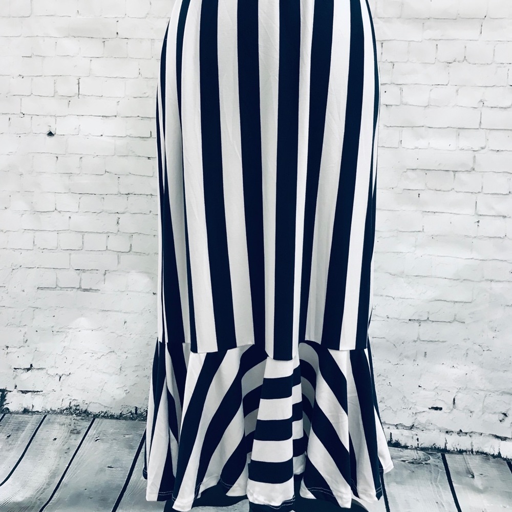 Navy blue high lo skirt